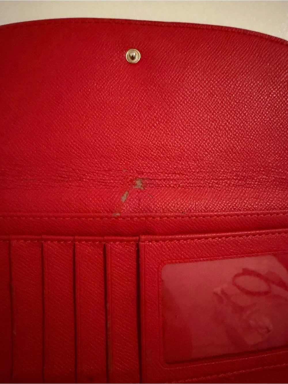 Coach Red Pebbled Leather Wallet Clutch